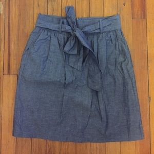 Modcloth blue cotton skirt with tie
