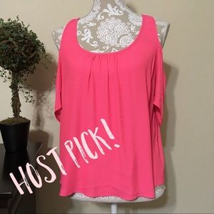XX GONE 9/15 XX Cold Shoulder Hot Pink Top