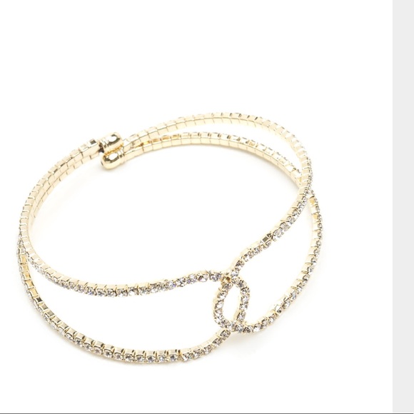 Blingy cuff gold bracelet - Picture 2 of 8