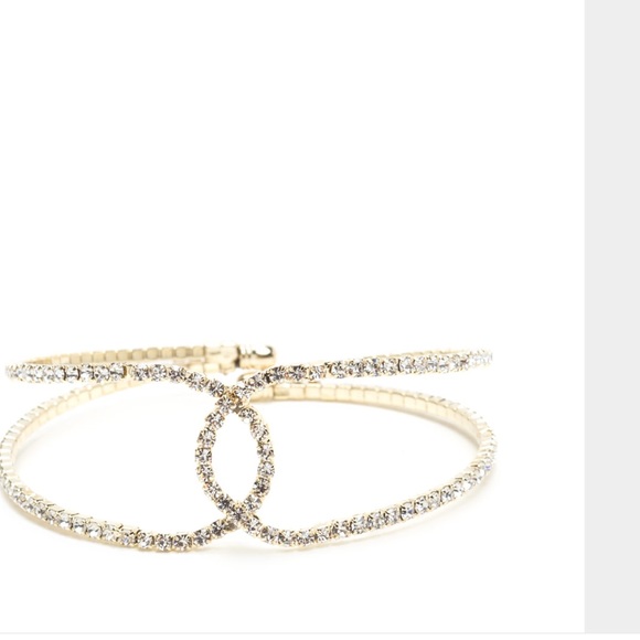 Blingy cuff gold bracelet - Picture 3 of 8