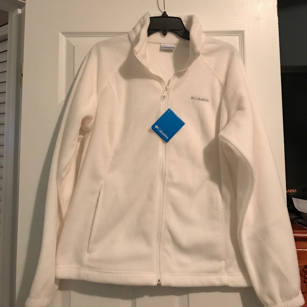 NWT white Columbia Benton Springs full zip XL