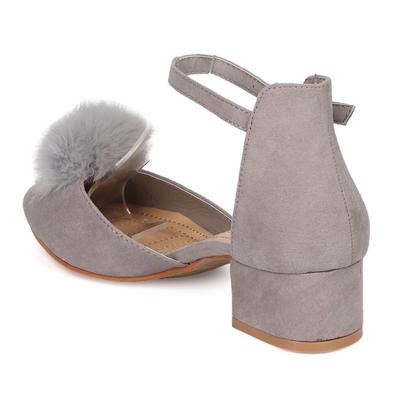 Pom Pom Puff Ball Block Chunky Heel - Picture 6 of 6