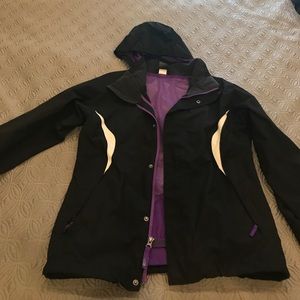 Black The North Face rain jacket wind breaker