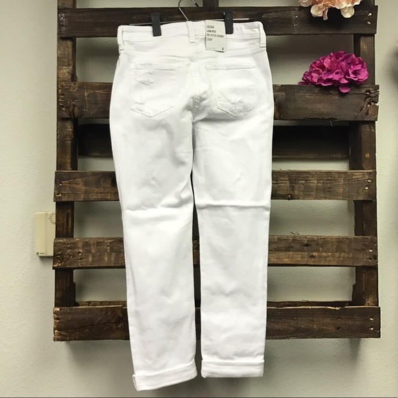 NWT Distressed Low Rise Relaxed Skinny Crop Jeans - Picture 3 of 6