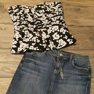 White House Black Market Strapless top