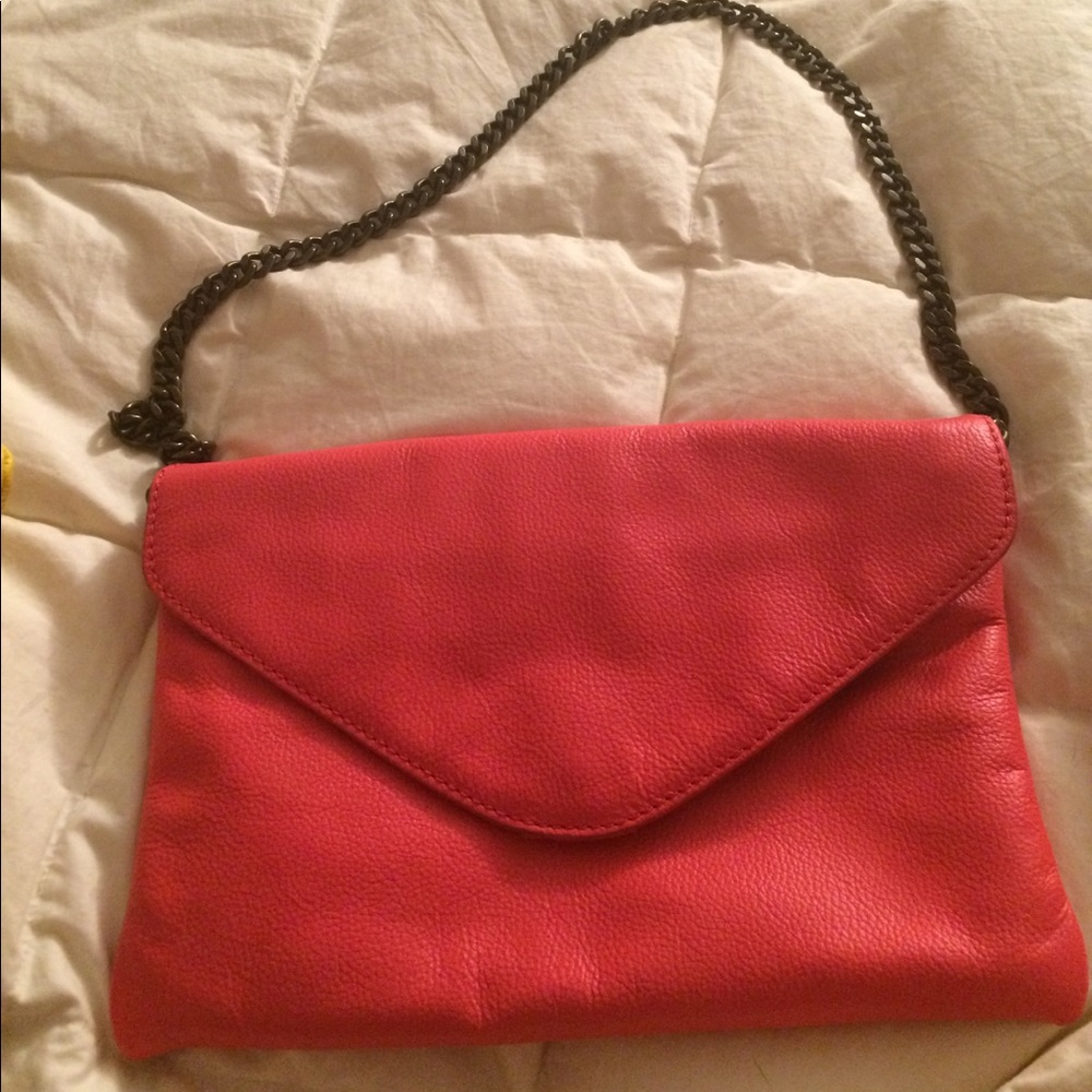 Pink clutch w/ optional shoulder strap