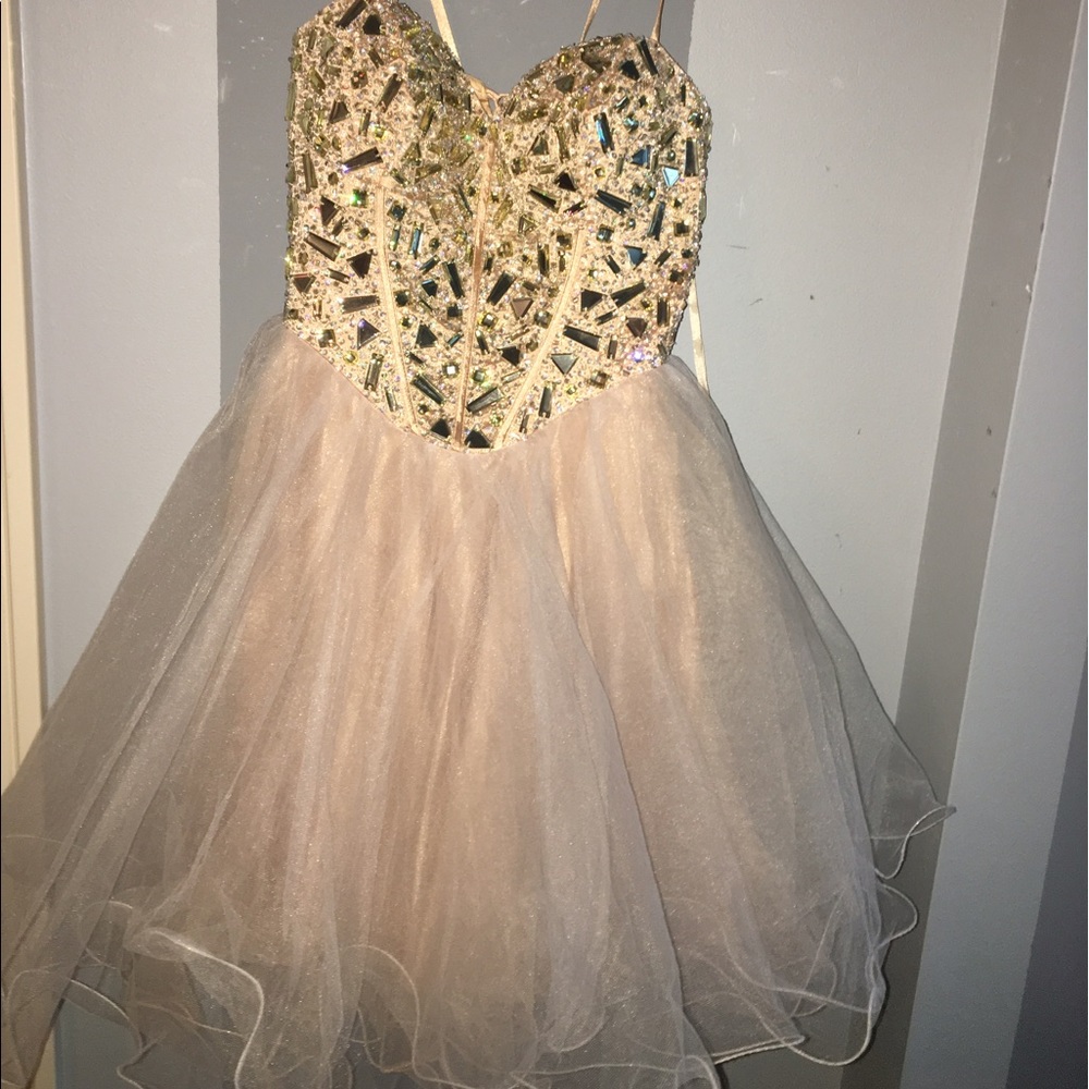 Gold/blush party/cocktail dress