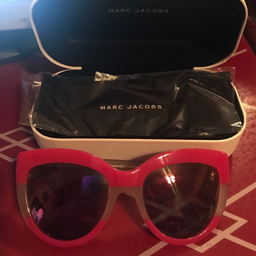 Pink and pink tint lens with white stripe