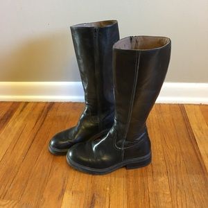 Jcrew Italian made black leather boots size 7