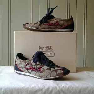 COACH 6.5 Khaki Navy & Red  Sneaker