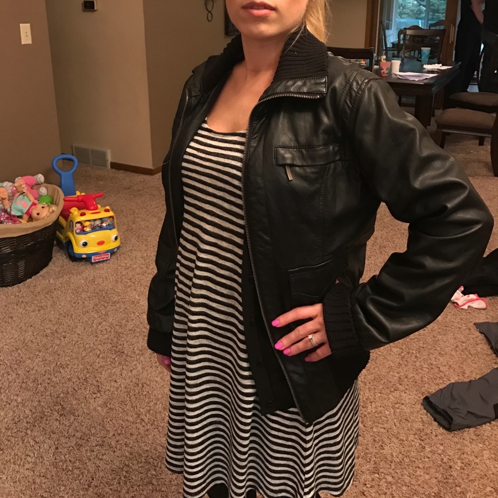 Black leather jacket