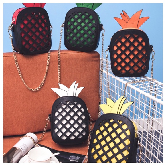 Pineapple Contrasting Crossbody Clutch Bag - Picture 7 of 8