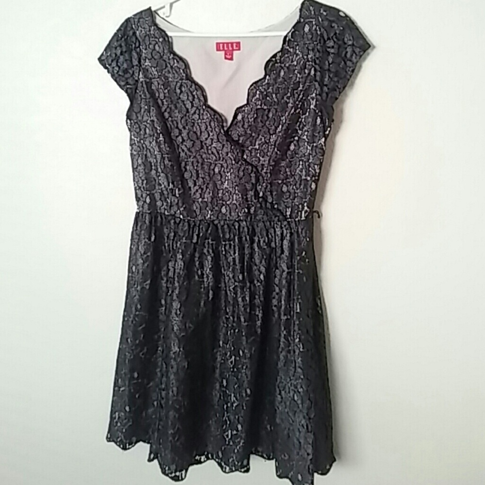 Shimmering Black & Tan Dress