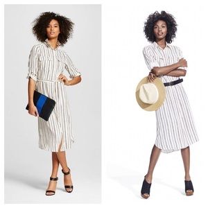 WHOWHATWEAR Target black white striped shirtdress WHOWHATWEAR Target black white striped shirtdress