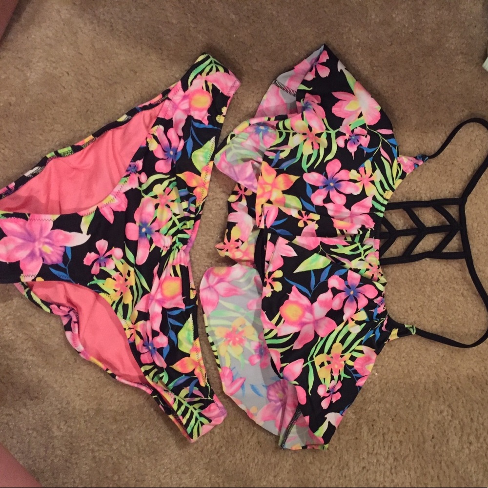 PINK bikini top & bottom, can be sold separately