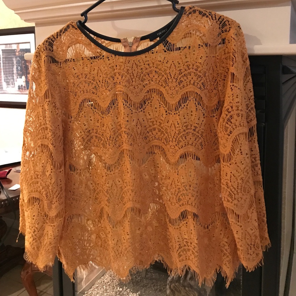 Mustard Yellow lace top