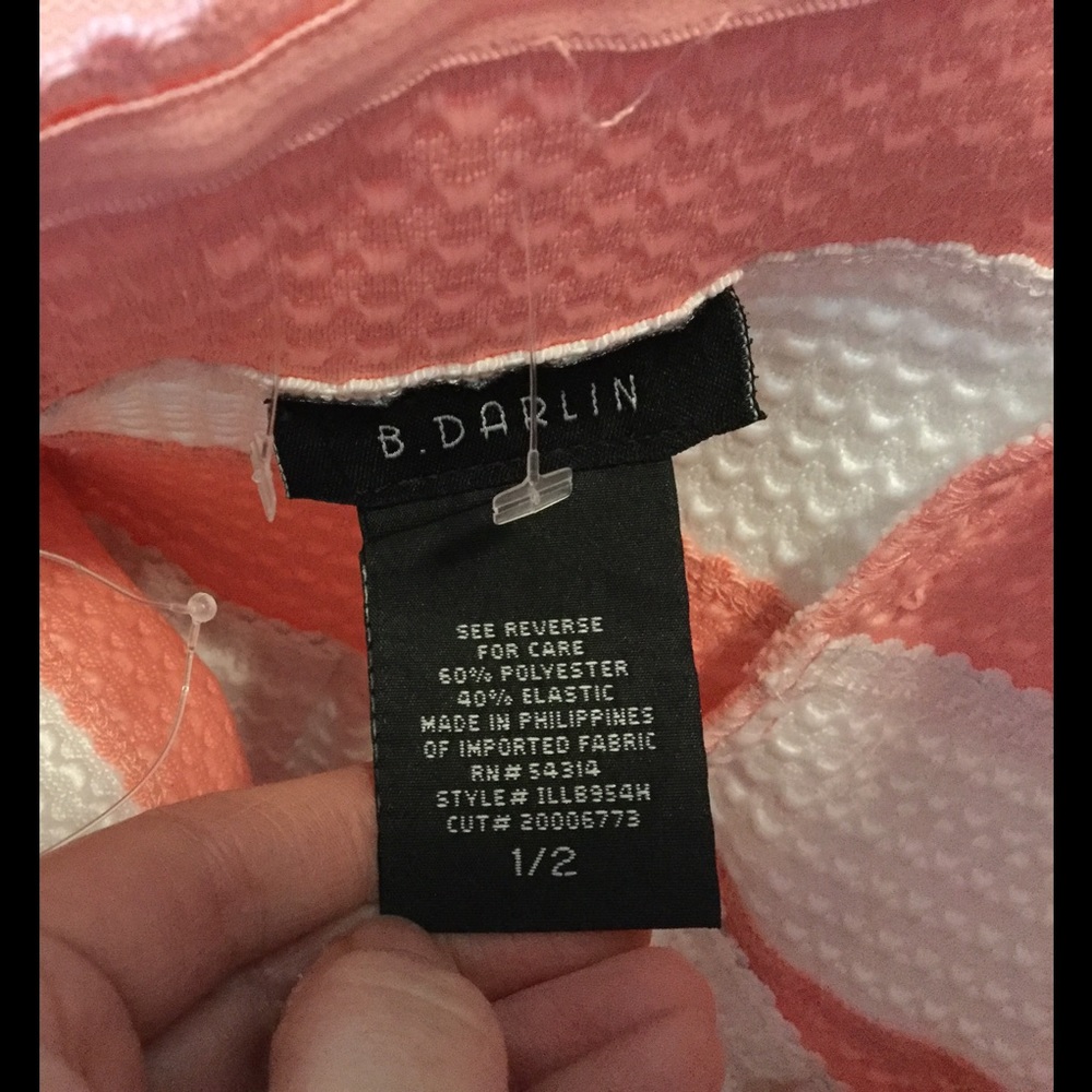 NWOT B. Darlin Striped Textured Dress - Picture 4 of 4