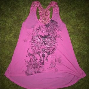Pink western look tank top