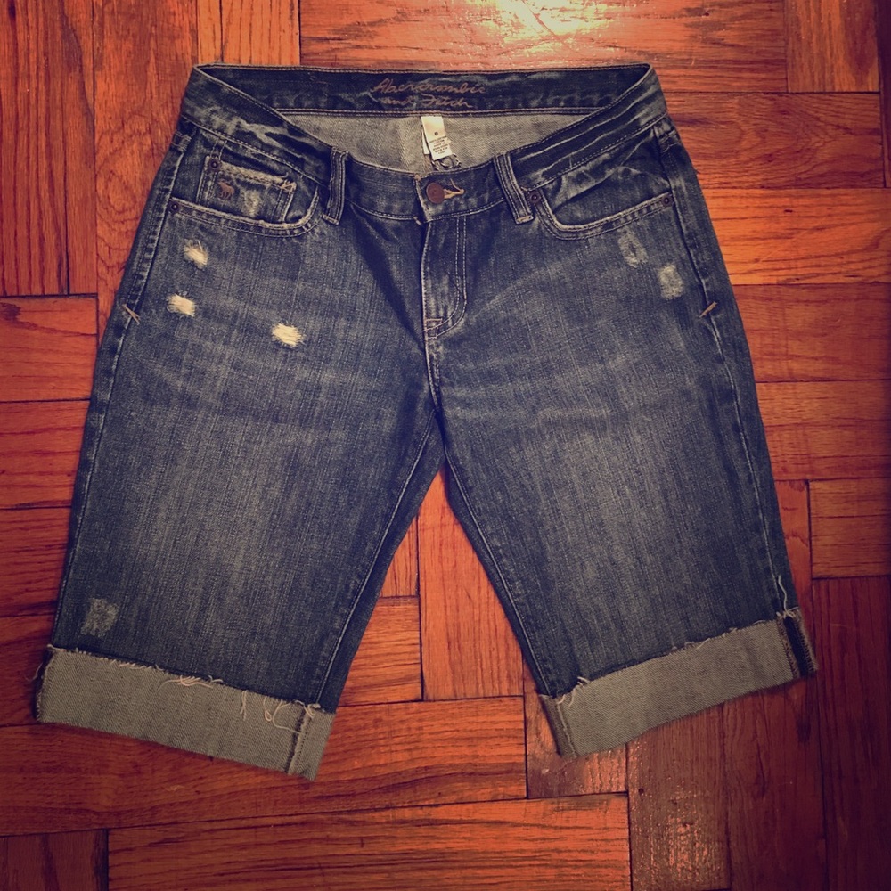 Dark Blue Denim Shorts by Abercrombie & Fitch