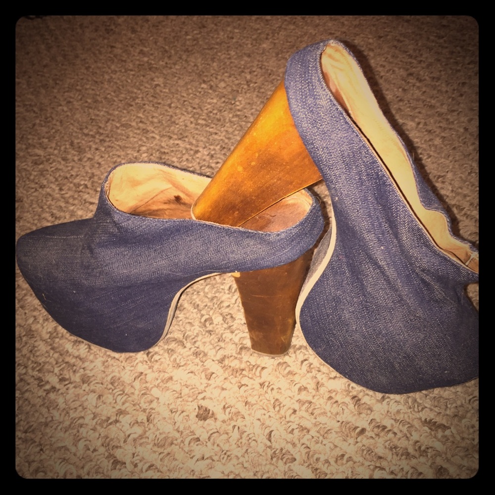 Chunky Jean Fashion Heels