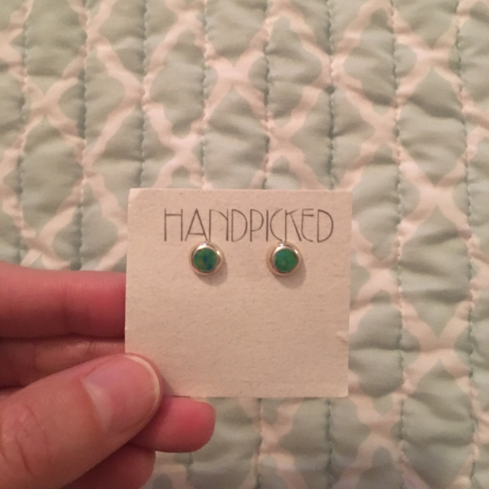 Green and silver studs