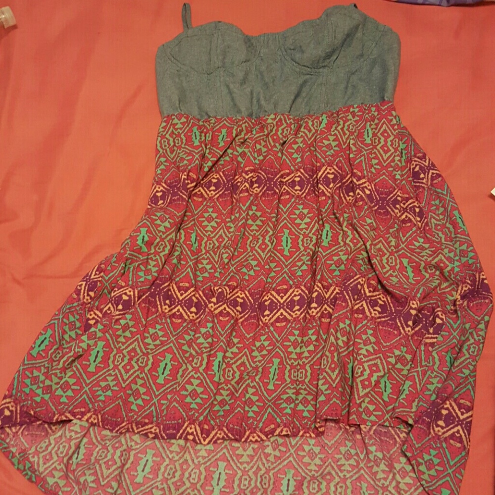 Spaghetti straps hi low summer dress