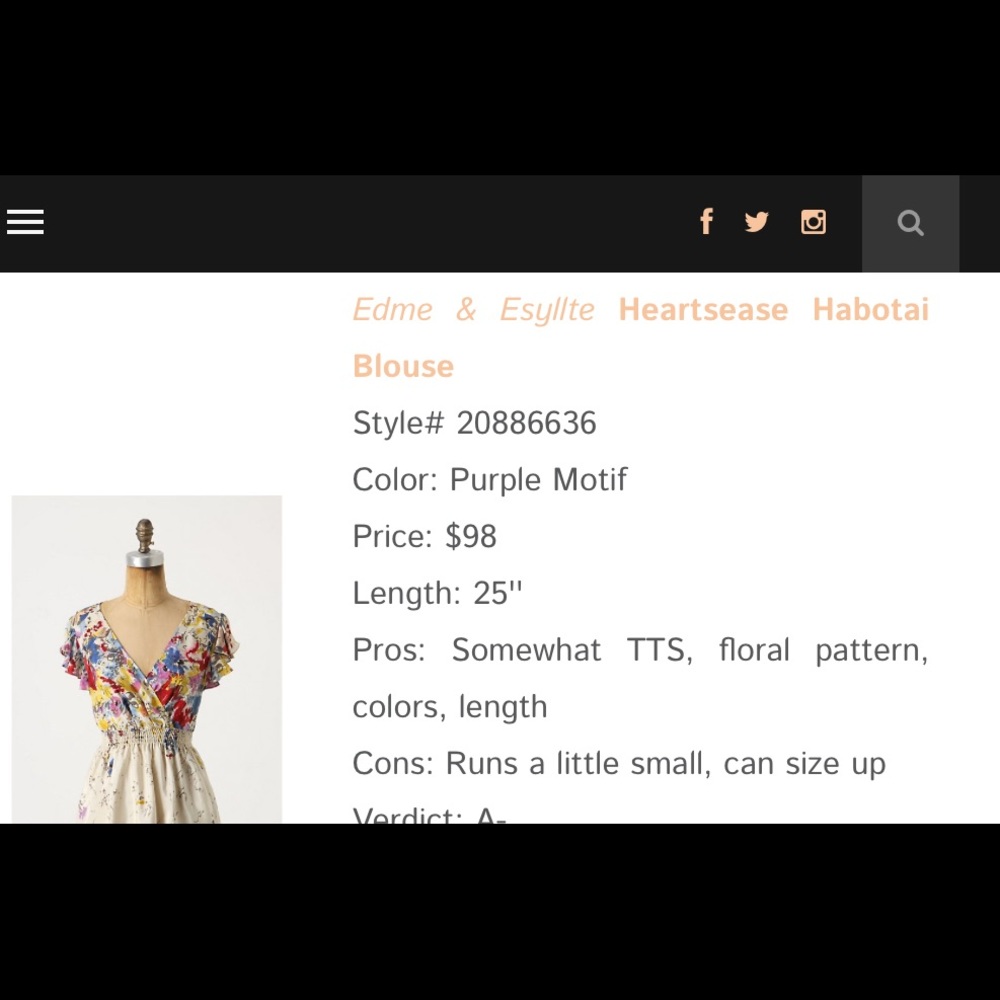 Anthropologie top by Edmé and Esyllte - Picture 6 of 6