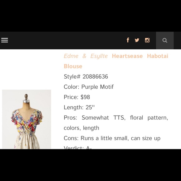 Anthropologie top by Edmé and Esyllte - Picture 6 of 6