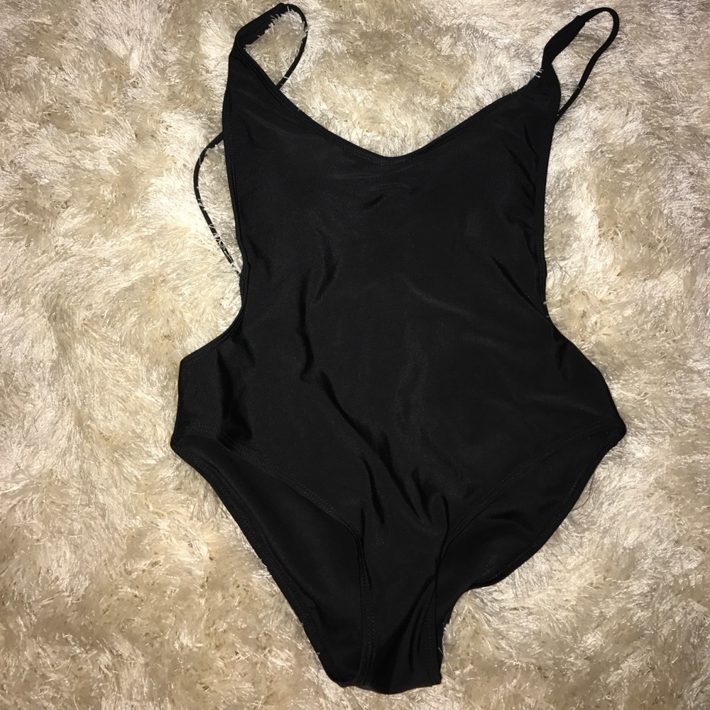 Black backless One Piece suit
