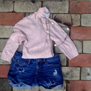 Summer Blush Cable Knit Sweater