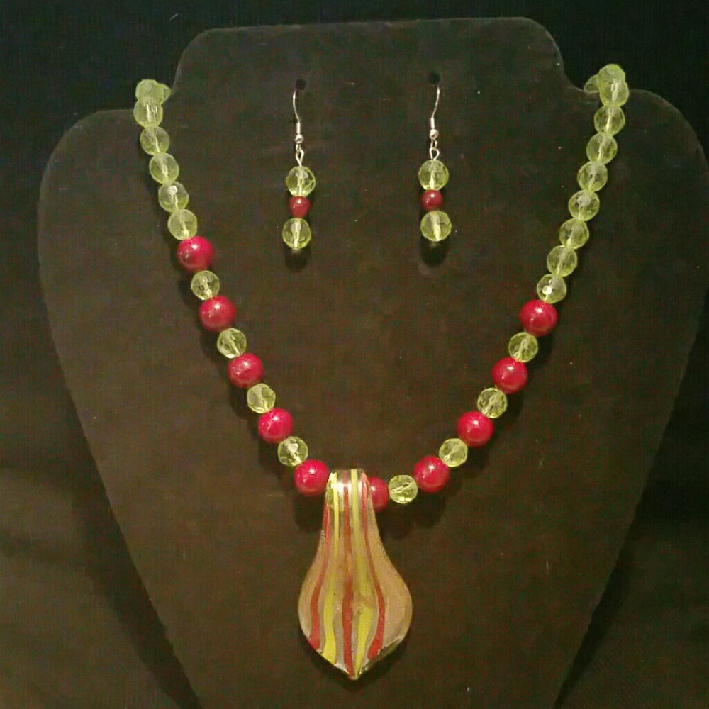 Handmade necklace and earrings