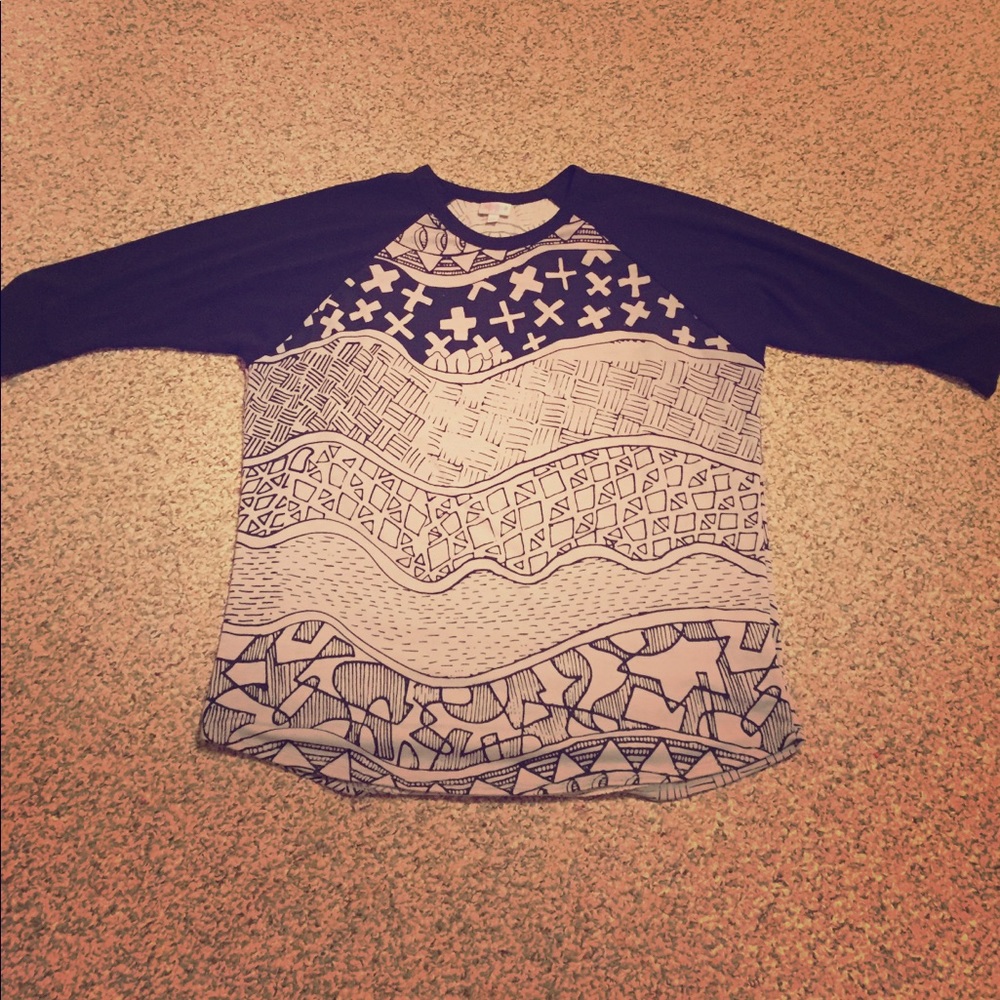 LuLaRoe "Randy" style top 2XL black/gray