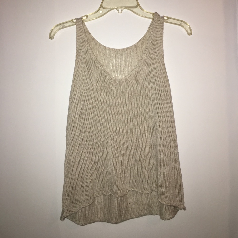 Beige knit tank
