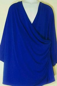 Lane Bryant Cross Over Royal Blue Blouse 18/20
