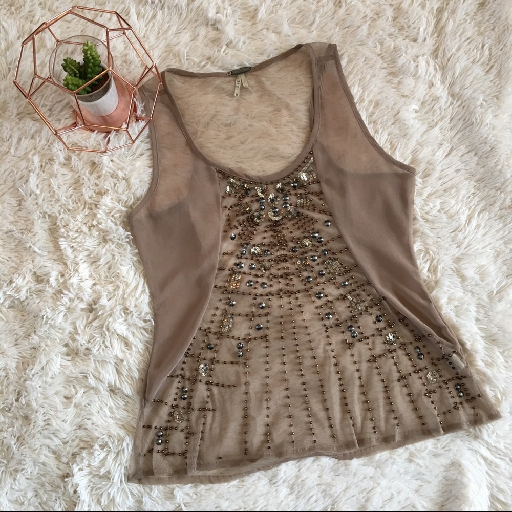 ✨SALE✨BKE Gimmicks Beaded Layering Tank