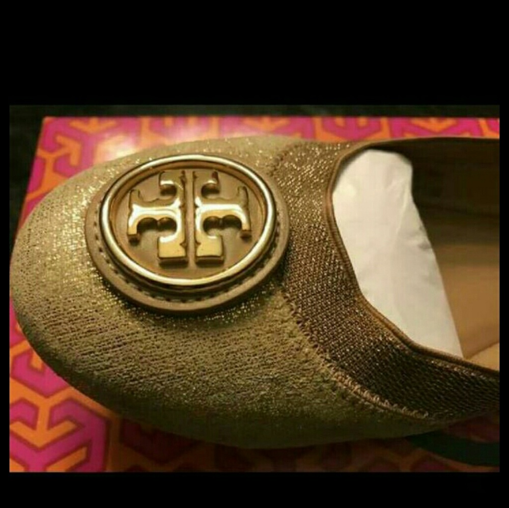 Gold Tori Burch flats