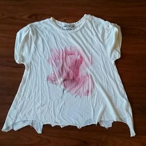 Wildfox white tee with roses
