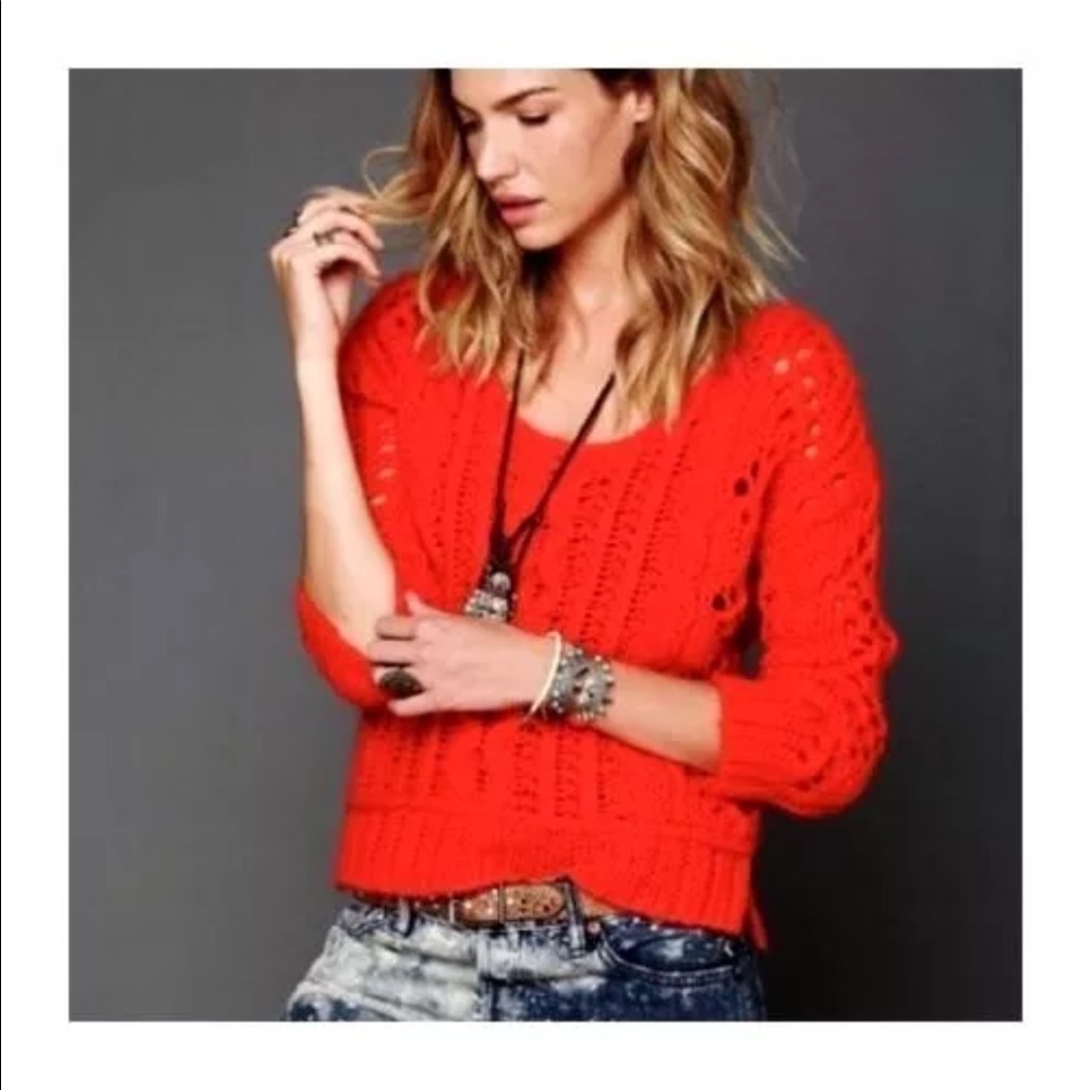 Free People Open Knit Wildfire Sweater