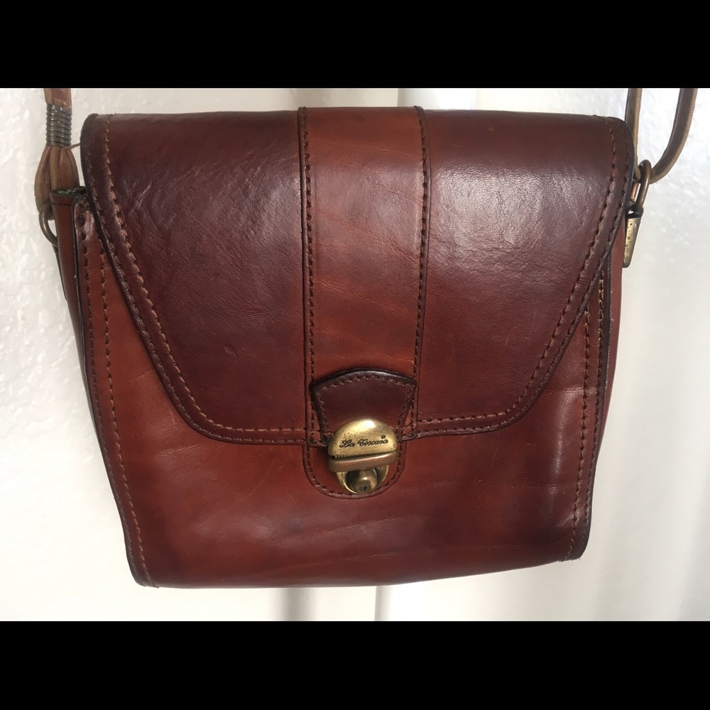 ON SALE VINTAGE La Toscana Italian leather satchel