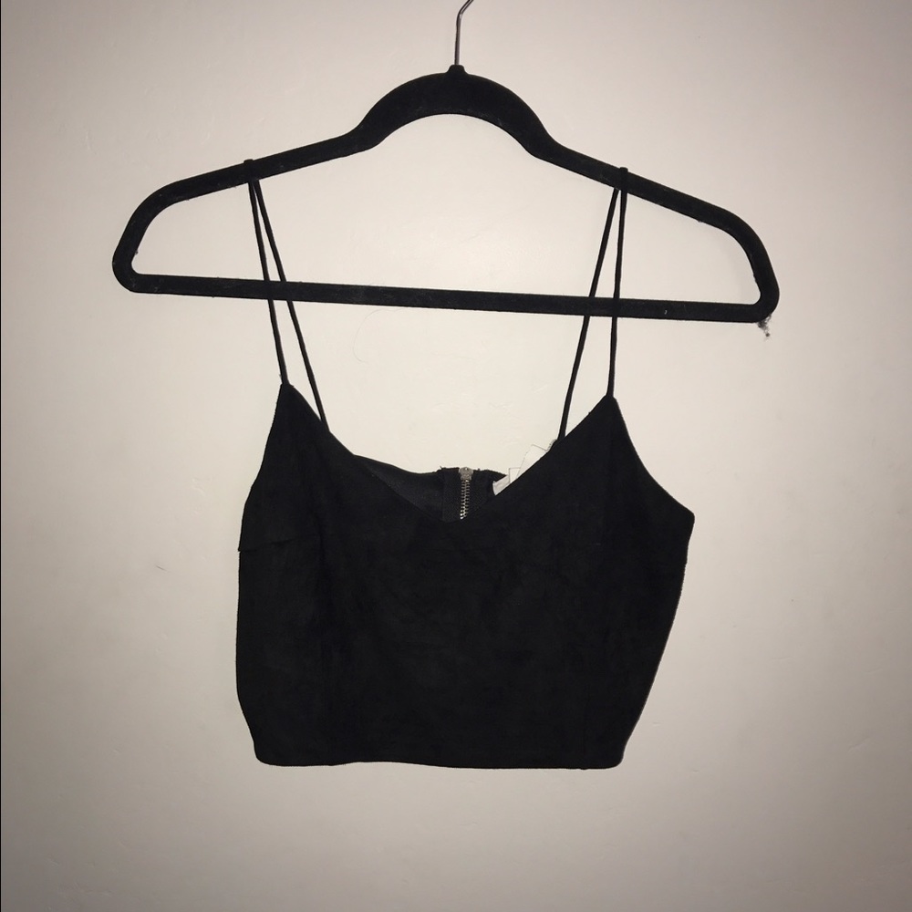 ❌SOLD❌ LF Black Velvet Crop Top