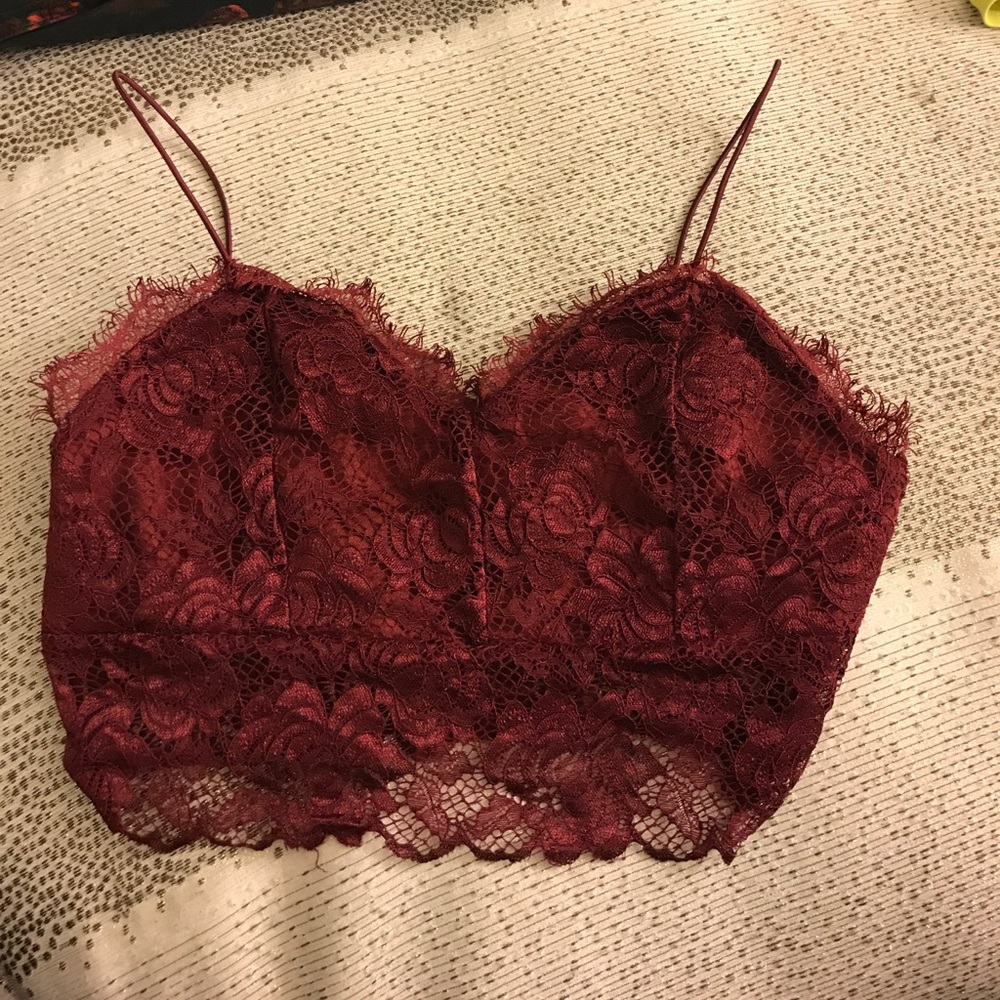 LF maroon lace bralette