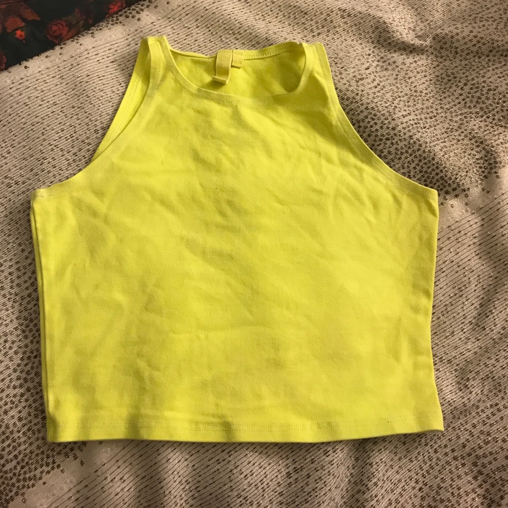 LF neon yellow crop top