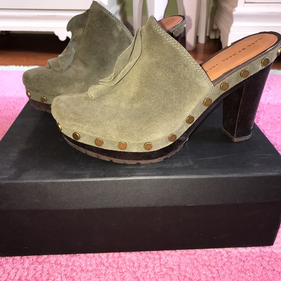 Marc by Marc Jacobs suede green clogs - Picture 3 of 4