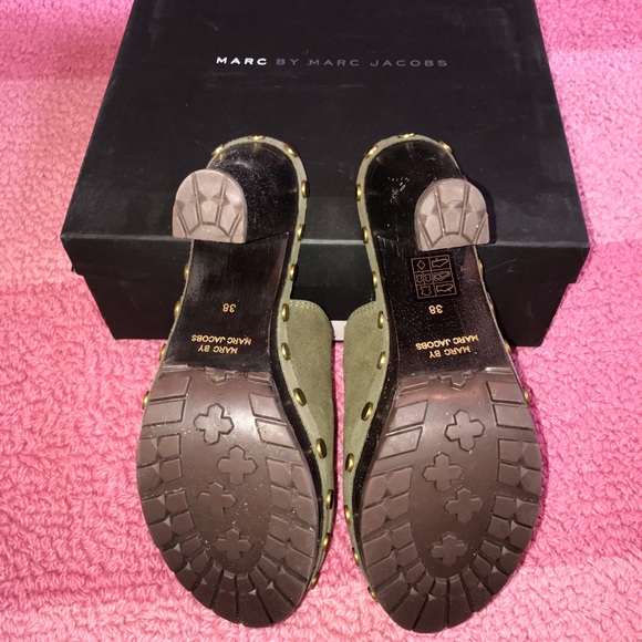 Marc by Marc Jacobs suede green clogs - Picture 4 of 4