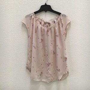 •lauren conrad• blush pink flower detailed blouse