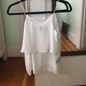 Flowy white chiffon tank top