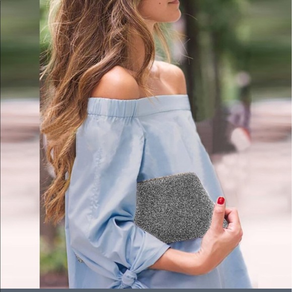 2FOR 30$LAST ONE✔️Baby blue off the shoulder top! - Picture 4 of 5