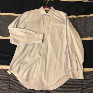 Calvin Klein Non-Iron Blue Textured Dress Shirt