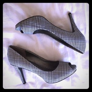 Nine West Black Plaid Heels