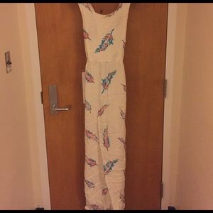 Feather cage/open back maxi dress